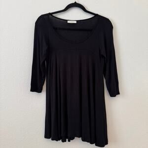 LUXE USA Jersey Babydoll‎ Swing Top – Black – Medium